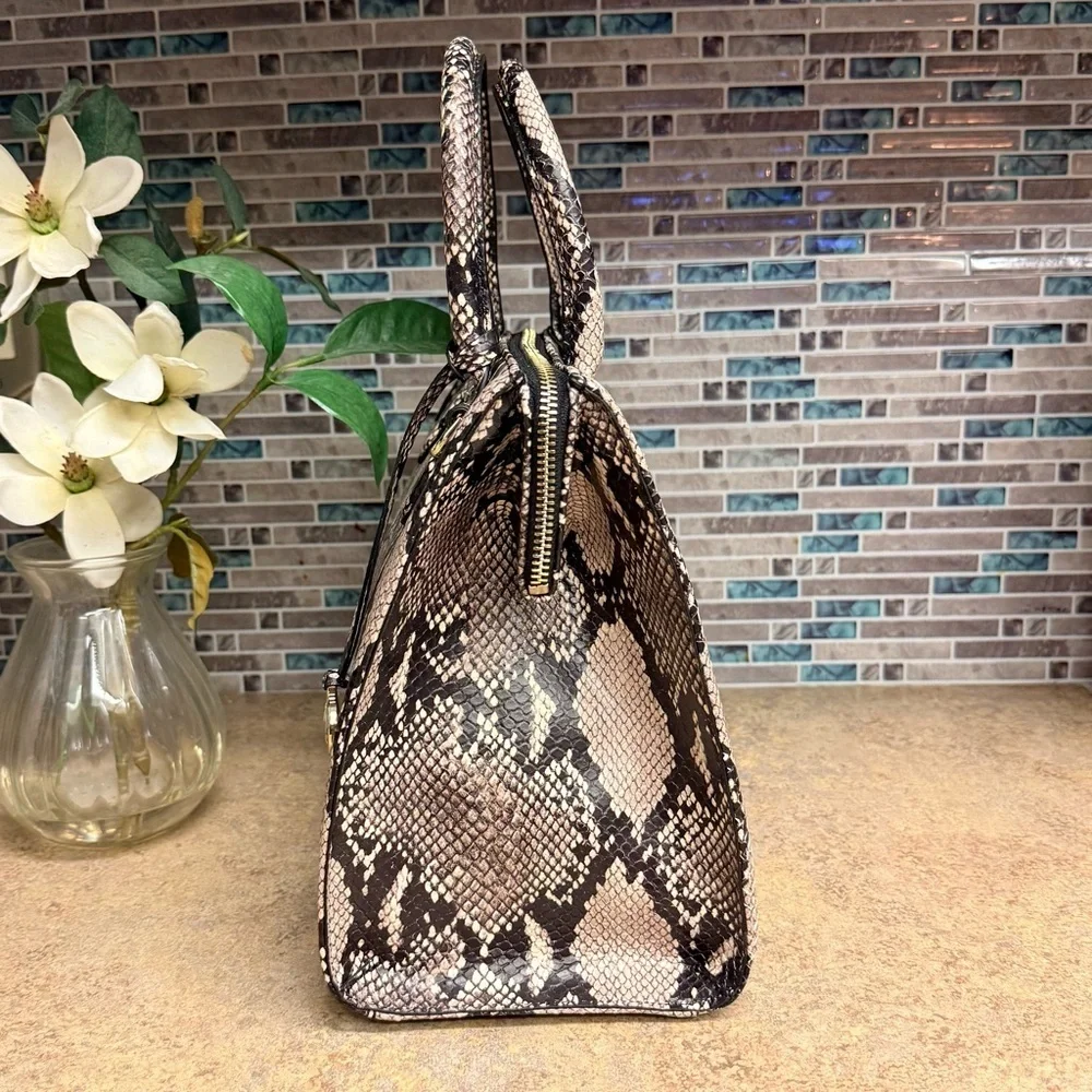 NWT Brahmin Small Caroline Almond All Over Snake purse